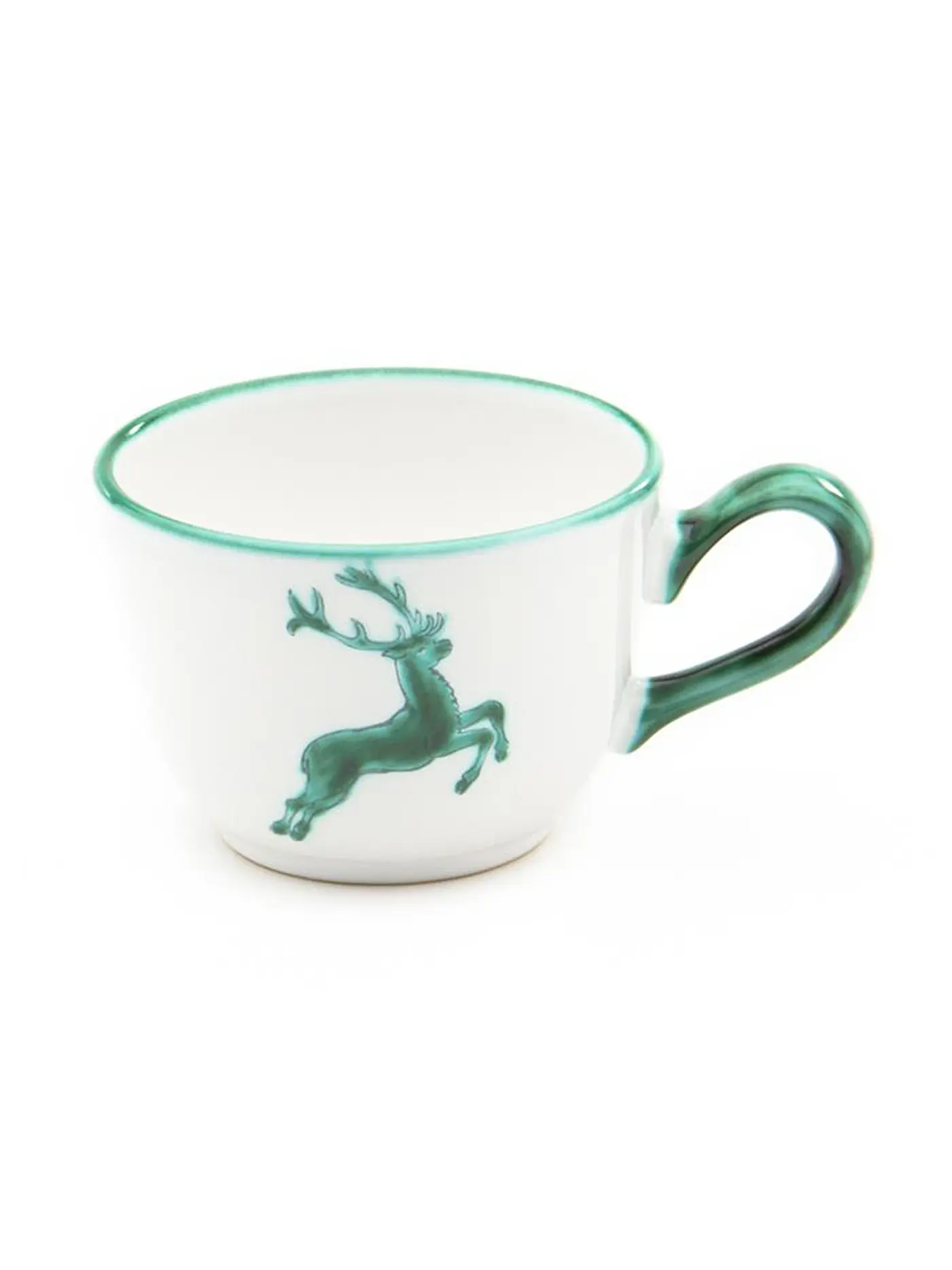 GMUNDNER KERAMIK | Kaffeetasse glatt "Grüner Hirsch" 0,19l | 